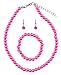 NYFASHION101 Girls' Children's Simulated Pearl Necklace with Stretch Bracelet and Ball Stud Earrings