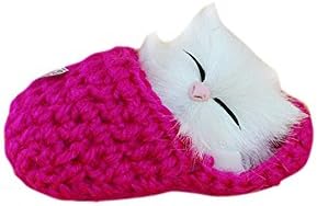 Jutao Kids Stuffed Simulation Animal Doll Slipper Cat Toy With Sound Rose Red
