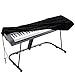Piano Keyboard Cover, Stretchable Velvet Dust Cover with Adjustable Elastic Cord and Locking Clasp for 61 Keys Electronic Keyboard, Digital Piano, Yamaha, Casio, Roland, Consoles and more(Black)