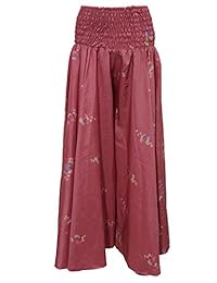 Bohemian Maxi Skirts Pink Vintage Silk Sari Boho Smocked Waist Long Skirt …