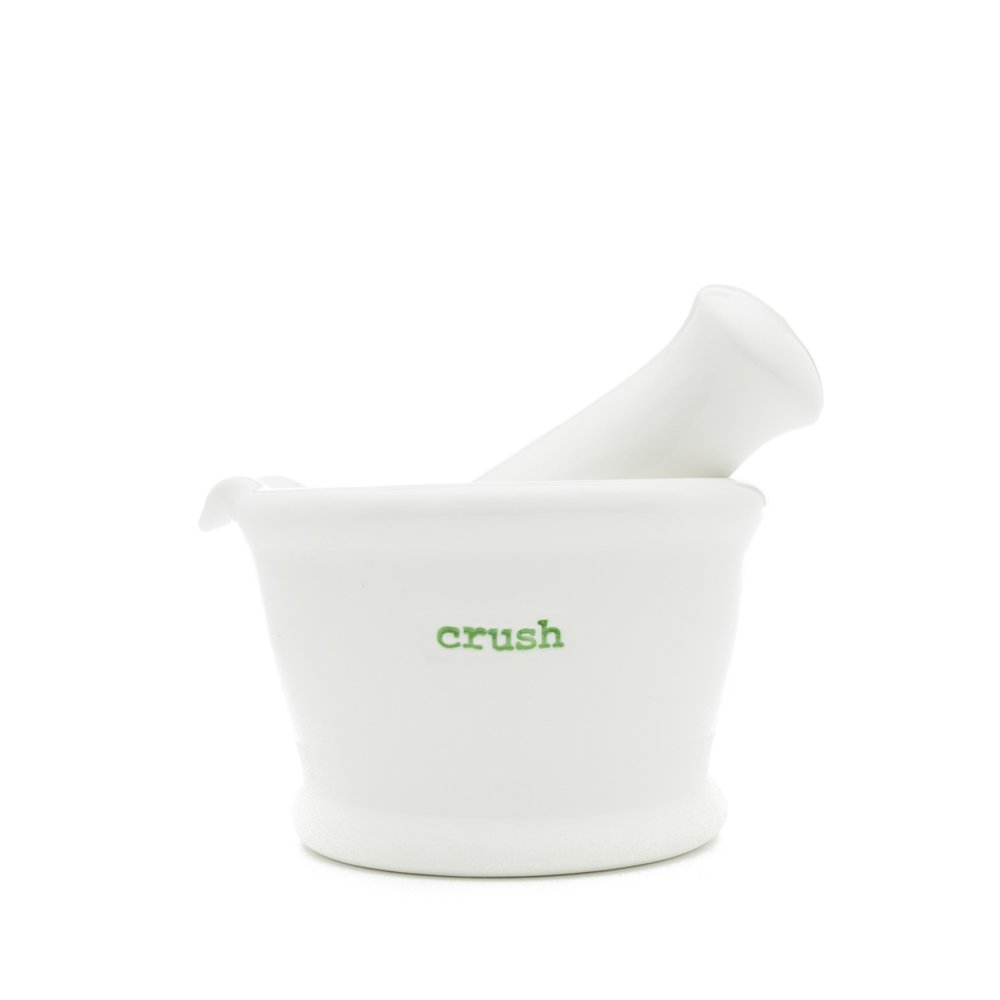 Keith Brymer Jones - Word Range - Ceramic White Pestle & Mortar - Crush