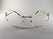 OVERSIZE RIMLESS CLASSIC VINTAGE RETRO Style EYE GLASSES Gold Frame