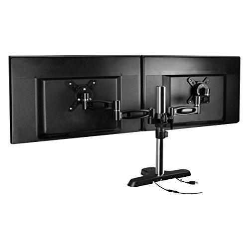 ARCTIC Z2 Pro (Gen 2) - Desk Mount Dual Monitor Arm with 4 Ports USB 3.0 Hub for 13-27 inch I Up to 10kg weight capacity I 360 degree rotation - Black