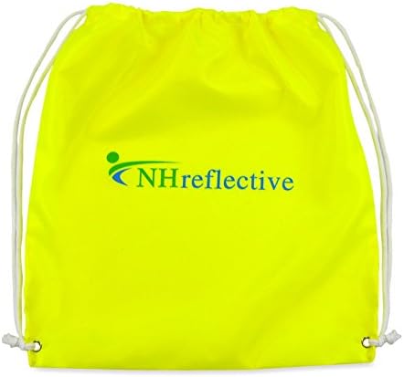 NHreflective High Visibility String Backpack - 2 Pack Neon Yellow Drawstring Bag