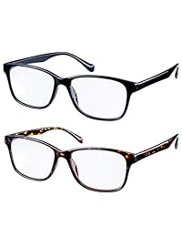 Gafas de bloqueo de luz azul, 2 unidades, antifatiga ocular, con bisagras de resorte, protección UV, unisex (hombre mujer)
