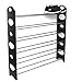 PowerLead Pshw W001 Shoe Rack Storage Organizer 10-Tier 50-Pair Portable Wardrobe Closet Bench Tower