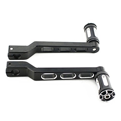 Motorcycle CNC Edge Cut Heel/Toe Shift Lever w/Shifter Peg For Harley Electra Glide Fatboy Softail FLTR FLHX (black)