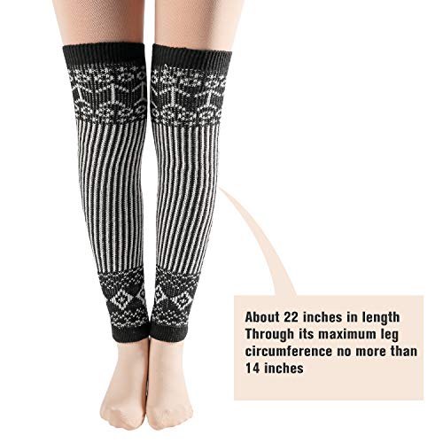 DREAM SLIM Colourful Striped Knitted Crochet Knee High Leg Warmers Boot Leg Cuffs Slouch Socks