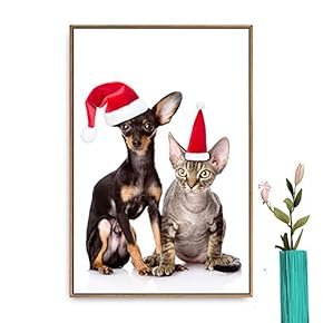 Framed Canvas Wall Art Christmas Santa Claus Canvas Prints Home Artwork Decoration for Living Room,Bedroom - 16x24 inches