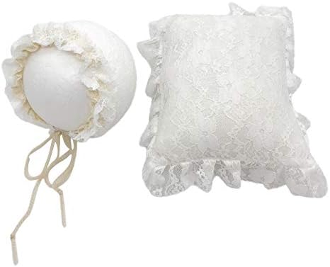 HShyxlkj Newborn Baby Infant Lace Pillow Cushion Hat Cap Photography Studio Photos Props - White
