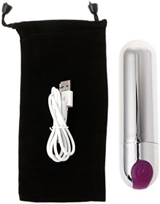 Coldgirl Silicone Powerful Mini Bullet Portable，Waterproof 10 Patterns for Body Therapeutic Adult Toy (purple&amp;silver)