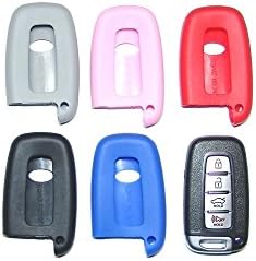 Gray Silicone Key Fob Cover Case Smart Remote Pouches Protection Key Chain Fits: Hyundai Genesis 11-12