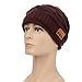 Pococina Unisex Soft Knit Smart Bluetooth Headset Beanie Hat Speakerphone Cap (Wine Red)