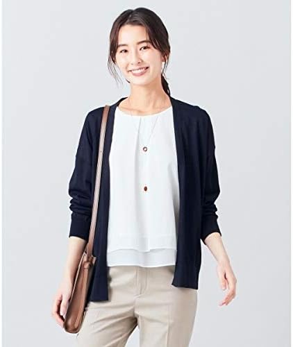 Amazon ジェイ プレス レディース J Press Ladies Uvカット 吸水速乾 洗えるミリオンアイスリネン カーディガン ネイビー系 F カーディガン ボレロ 通販
