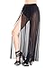 iHeartRaves Black Cosmic Heroine Sheer Mesh Maxi Skirt (Large)