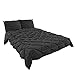 Double Needle Durable Stitching Comfy Bedding 3-piece Pinch Pleat Comforter Set All Season Pintuck Style (Full, Black)