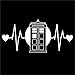 DD169 Doctor Who Tardis Inspired Heartbeat Decal Sticker | 7-Inches By 3.2-Inches | Premium Quality White Vinyl