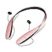 Bluetooth Headphones, Bluenin Stereo Neckband Wireless Headset Retractable Sport Earbuds with Mic for iPhone 7 iPhone 7 Plus (15 Hours Play Time, Noise-Cancelling, Bluetooth 4.1) (Rose Gold)