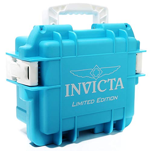 Invicta Waterproof Dive/Impac?t Case - 3 Slot Aqua (White Handles) Invicta Waterproof Dive/Impac?t Case - 3 Slot Aqua (White Handles)
