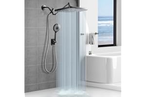 Jafeton 12.2" Premium Rainfall Shower Head with Handheld Combo, High Pressure Large Rain Overhead Showerhead | 4 Water Spray Handheld Modes | Adjustable Dual Showerheads | Anti-Clog Nozzles | Air-in