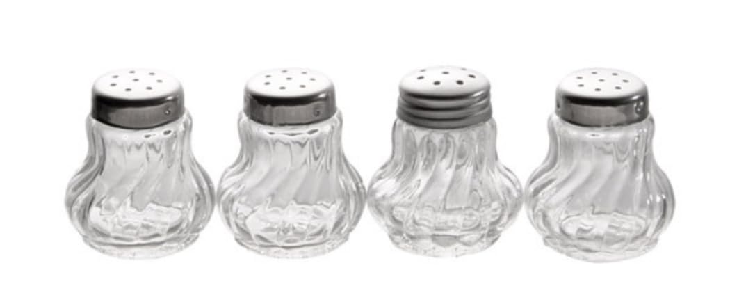 Salt + Pepper Mini spreader je Ø 3,5 cm, H: 4 cm container made of glass