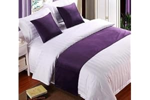 Zhiyuan Solid Velvet Hotel Bed Runner Home Decorative Bed Foot Scarf 19.5 x 102 Inches, Medium Purple