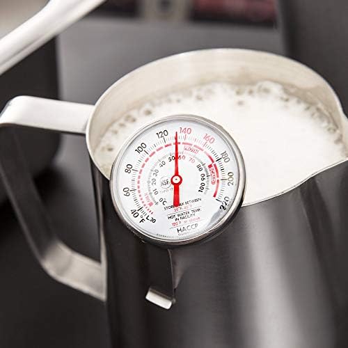 Frothing Milk Thermometer Instant Read 1-3/4" Dial, 5-1/2" length, Great For Coffee Chocolate Milk