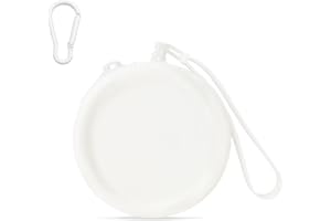 ETIAL Silicone Dog Treat Pouch for Pet Training w/Wrist Strap, Small Treat Bag w/Zipper Around, Moisture-Proof Puppy Walking Travel Bag (White)