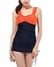 Womens Two Piece Bathing Suits Swimsuit,Fashion Ruched Swimming Dress, Large, Navy(two Piece Swimsuits)