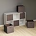 Home-Complete Storage Cubes-6-Piece Set Fabric Foldable Container Bins for Home, Office, Nursery-Organize Toys, Books, Clothes and More, Brown