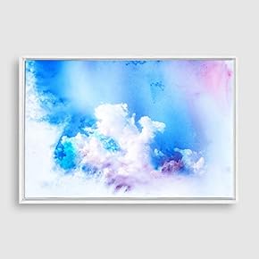 Framed Watercolor Cloud Home Artwork for Living Room Bedroom