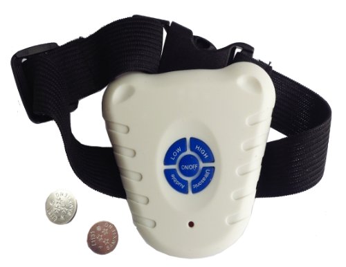PET LIFE Aniti-Shock Waterproof Safe Anti-Bark Training Collar Trainer, White