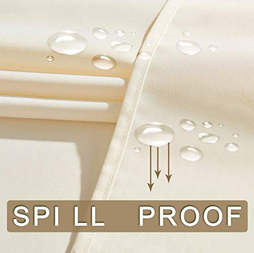 YEMYHOM 100% Polyester Spillproof Tablecloths for Round Tables 60 Inch Indoor Outdoor Camping Picnic Circle Table Cloth (Off White) - Thumbnail 3