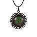 FM FM42 Vintage Style Real Irish Lucky Four Leaf Clover Round Pendant Necklace FN4082