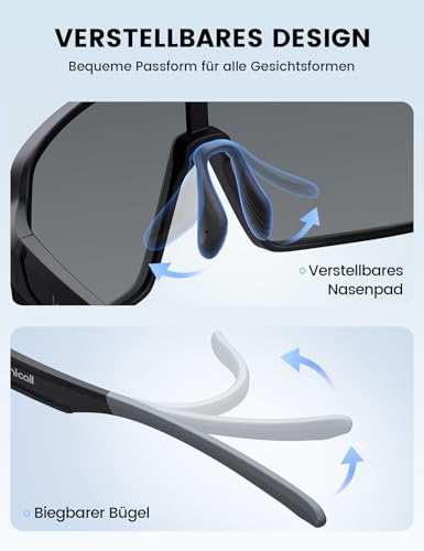 Lamicall Cycling Glasses Men Fast Glasses Women - [Full Rim, Windproof] TR-90 Ultralight Sunglasses Bicycle with UV400 Protection, Polarised Running Glasses Sports Glasses for Bicycle Ebike Running