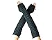 Yacun Women's Knitted Stretchy Long Sleeve Fingerless Gloves- Arm Warmers Black