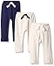 Touched by Nature Unisex Baby Organic Cotton Pants, Oatmeal Navy, 0-3 Months