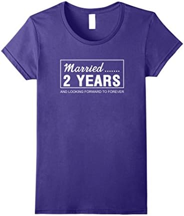 Womens 2nd Wedding Anniversary Gifts for Him Her Couples T-Shirt XL Purple