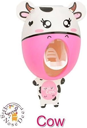 Super cute automatic toothpaste dispenser,kids Hands Free automatic toothpaste dispenser Cartoon Cute Animal Toothpaste Squeezer(Cow)