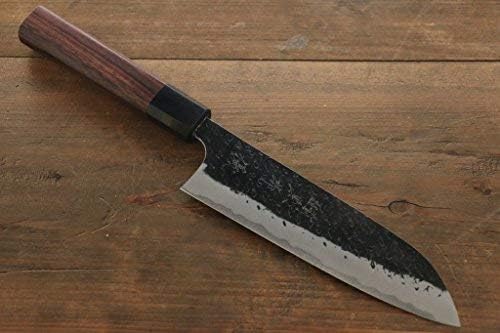 KUROSAKI BLUE SUPER CLADD KUROUCHI SANTOKU JAPANESE CHEF KNIFE 165MM