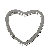 Silver Tone Heart Shaped Keyrings to Make Key