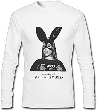 Dangerous Woman Ariana Grande 2016 Tour Long Sleeve T-Shirts For Men White