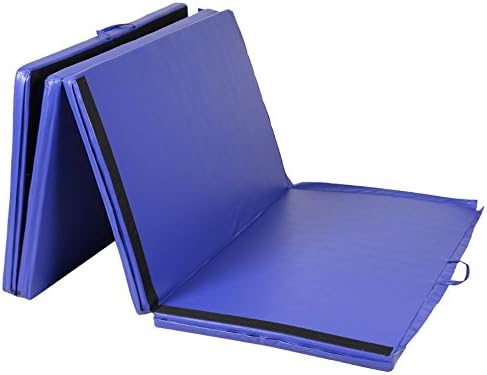 Blue 4' x 10' x 2" Folding Panel Gymnastics Yoga Tumbling Aerobics Stretching Thick Exercise Fitness Floor Mat For Home And Kids