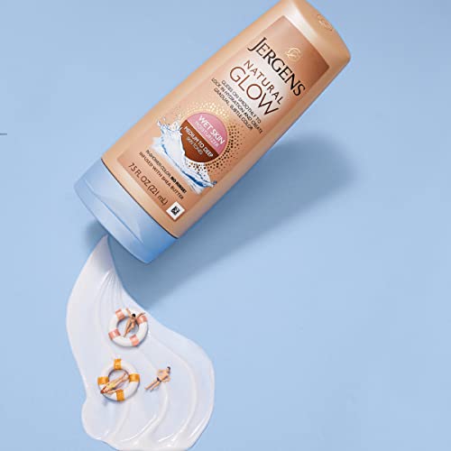 JERGENS NATURAL GLOW WET SKIN MOISTURIZER FOR BODY, MEDIUM TO TAN SKIN TONES, 7.5 OUNCE