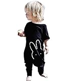 Baby Boy Girl Romper Bunny Printed Long Sleeve Jumpsuit Zipper Playsuit Outfits