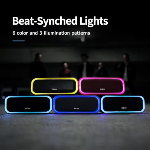 DOSS SoundBox Pro Bluetooth Speaker with 20W Stereo Sound, Active Extra Bass, 20H Playtime, IPX6 Waterproof, TWS Pairing, Multi-Colors Lights, Portable for Hiking, Camping, Beach, Outdoor, Party-Black