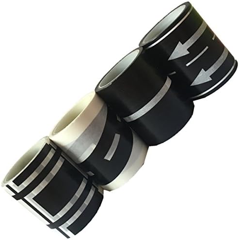 4 Rolls Washi Masking Tape, 196'' x 1.99'' Wide Railway Road Game Solid Set, Premium Japanese Washi Tapes, Black, White, Diy Scrapbooking Craft &amp; Hobby Supplies