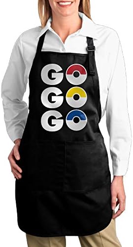 FUNNY MOPAD Pocketmon Go Go Go Red Blue And Yellow Kitchen Apron With Front Pockets