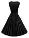 VOGVOG Women's 1950s Retro Vintage Cap Sleeve Party Swing Dress, Black, Large