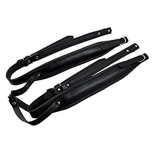 Dreamworth Black Genuine Leather Super Wide Thick Comfortable Accordion Shoulder Strap Set Accordion Belt for 96 Bass 120 Bass New